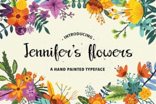 Jennifer s Flowers: A Hand-Painted Script Font for Elegant Digital Design