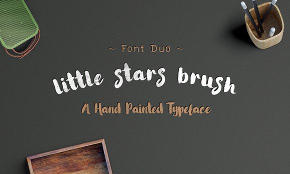 Little Stars Brush Font for Craft Projects